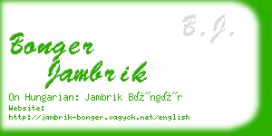 bonger jambrik business card